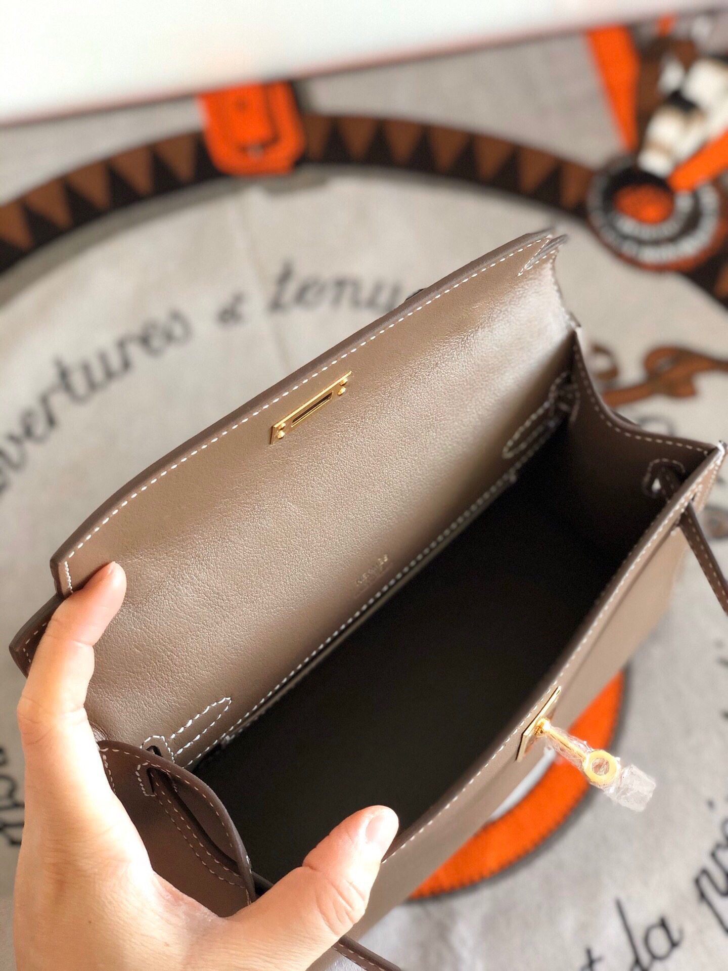 에르메스 미니 켈리백22 에토프 금장 스위프트